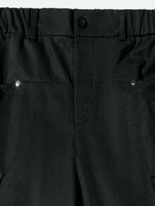 Vancamel Pulse Men's Pants Outdoor Casual Style Men's Cargo Long Pants Functional Style Versatile Minimalist Solid Color Men's Long Pants - Black - View 5