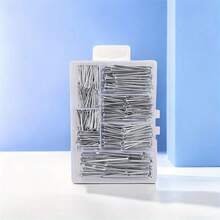 140pcs Assorted Hardware Nails, Wall Nails Storage Box, 6 Sizes, Suitable For Home Decor, Construction Site And Household Essentials - Silver - View 5
