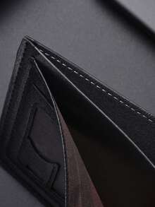 SHABILI New Men's Short Wallet, Youth Fashion Plaid Horizontal Soft Wallet With Large Capacity And Multiple Card Slots - Black - View 7