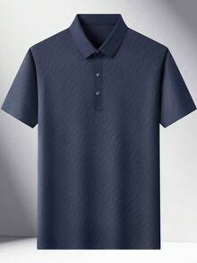 Pro Man Wardrobe Lightweight Breathable Men's Polo Shirt, Suitable For Golf, Formal Wear, And Commuting - Navy Blue - View 2