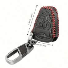 Leather Car Key Case Cover For Dodge Ram 1500 Journey Charger Dart Challenger Grand Cherokee Renegade Fiat Chrysler 300C - one-size - View 2