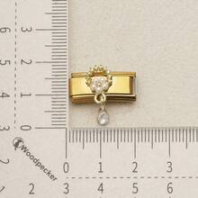 1PC Stainless Steel Italian Modular Bracelet Charm, Enamel Cute Butterfly Heart & Flower Pendant, DIY Bracelet Jewelry Making Supplies - 0.9x2cm Module - View 11