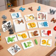 Letter & Number Matching Cards Children Early Education English Alphabet Spelling Word Number Cognition Matching Board Toy - Multicolor - View 7