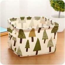 Baby Nursery Fabric Storage Basket With Multiple Pattern Options, Baby Wipes, Bibs, Toys Organizer Bin, Foldable With Handle, Home Desktop Sundries Storage Basket (Note: Texture, Color, And Line Of The Handle Area Are Random) - Multicolor - View 10