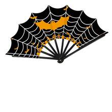 1pc Halloween Themed Spider Web Print Folding Fan, Handheld Decorative Fan, Costume Party Styling Prop, Holiday Party Small Gift - Multicolor - View 13