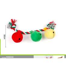 Christmas 4 Styles Pet Toy Set, 12cm/32cm/10*28cm/10*26cm,Sloth Santa, Bauble, Christmas Tree, 3-Color Bell Rope, Plush Squeaky Durable Dog Holiday Toy - Multicolor - View 12