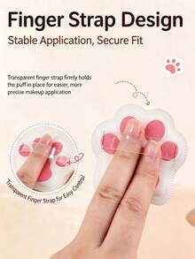 4/2pcs Cat Claw Sponge Puff, Cotton Soft Puff, Reusable, Suitable For Face, Foundation Make-Up And Concealer Mixing Tools, Multi-Purpose Dry/Wet Use, Makeup Tools - Multicolor - View 3