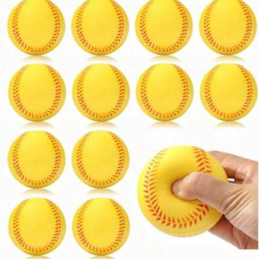 20pcs Mini Foam Sports Balls - 6cm White Baseballs, Suitable For Party Games, Relaxation, Sports Theme Decor - Multicolor - View 1