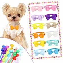 10pcs Solid Color Double Layer Bowknot Dog Cat Decorative Bow Collar Adjustable - Multicolor - View 1