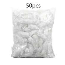 1/50/100pcs Disposable Shower Caps, Unisex Large Waterproof Plastic High Elasticity Salon Grade Hair Caps, Suitable For Thick Curly Long Hair, Mixed White, Travel Spa Home Salon Deep Hair Care - Multicolor - View 9
