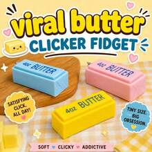 Mainan Gelisah Butter Clicker, Gantungan Kunci Penghilang Stres Tombol Klik yang Lucu, Ornamen Dekorasi Meja Portabel, Mainan Pereda Stres Sensorik, Hadiah Liburan Natal untuk Pria dan Wanita, Hadiah Suvenir Pesta untuk Pasangan - MultiWarna - View 1