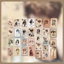 60pcs/Pack Vintage Material Paper Stickers Scrapbook Collage Stickers DIY Scrapbooking Art Collage Planner Decor Diary Stickers Christmas Decor - Stickers - View 12