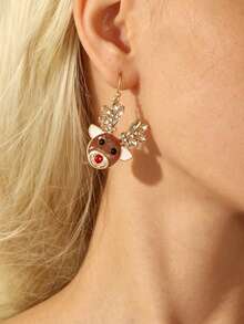 European & American Christmas Best-Selling Reindeer Earrings, Elegant Versatile Holiday Atmosphere Earrings For Women - Multicolor - View 3