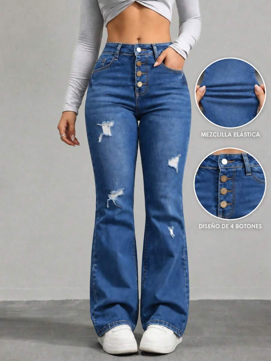 Women Jeans - Medium Wash - View 1