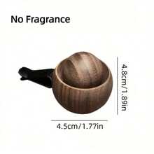 Original Handmade Car Air Vent Diffuser Small Round Egg-Shaped Wooden Diffuser Natural Black Walnut Color Car Air Vent Diffuser Car Interior Fragrance Essential Oil Diffuser Wood, Fragrance-Free - one-size - View 5