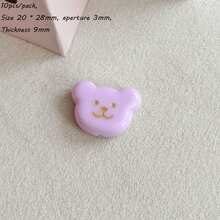 Solid Color Dripping Oil Smiling Face Acrylic Bear Head Pendant DIY Handmade Keychain Bag Hanging Accessories Gift Matching - Multicolor - View 28