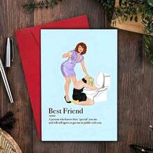 High-Quality Funny Friendship Greeting Card With Envelope, Perfect For Best Friend, Confidante, Sister, Brother, Men & Women - Humorous & Special Gift For Any Occasion - Y - View 9