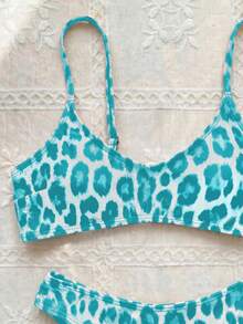 Bộ bikini phong cách Bohemian màu xanh thuần, dây đeo điều chỉnh được, cổ chữ V, gợi cảm thanh lịch, thoải mái, mới cho mùa Xuân/Hè, đi biển, du lịch, hẹn hò, tiệc tùng - Nhiều màu - Xem 4