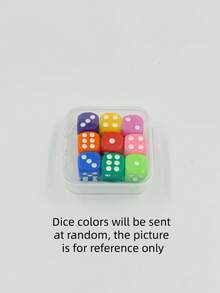 9pcs/Set Random Color Bright Polyhedral Game Dice Kit, Multi‑Color Game Dice With Transparent Portable Storage Box, Practical Supplies For Tabletop Party Games And Mathematical Teaching Games,Teacher Supplies,Classroom Must Haves - Dice - View 11