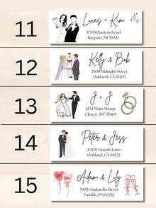 Custom Wedding Or 'Save The Date' Return Address Labels, Personalized Bride And Groom Stickers For Invites, Wedding Favor Packaging Labels - Multicolor - View 4