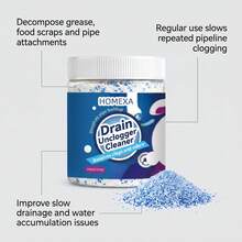 JAYSUING Pipe Unclogger, Dissolves Grease, Food Residue And Pipe Accessories, Regular Use Can Reduce Recurrent Pipe Clogging, Dissolves Pipe Blockages, Improves Slow Drainage And Water Accumulation Problems, Suitable For Kitchen, Bathroom And Various Pipe Issues - Powdery - View 3