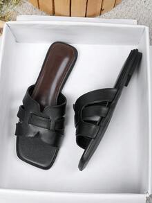 Women's Flat Sandals Spring Summer New Versatile Soft Sole Beach Sandals Fashion Roman Sandals - Black - View 3