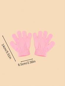 6pcs/2pcs Baby Cute Cartoon Bear Embroidered Knitted Hat & Gloves Set, 3 Solid Colors Double Pom Pom Cuffed Winter Hat & Fingerless Gloves, Fashionable Autumn/Winter Clothing Accessories For Baby, Suitable For Outdoor Activities And Photo Shoots - Multicolor - View 3