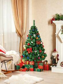 1pc Artificial Christmas Tree-With Metal Stand, Full And Dense Branches, Easy To Assemble, Reusable, For Christmas Scene Decoration, Suitable For Halloween, Christmas And Holiday Parties, Only Christmas Tree Included, No Accessories - Multiple Specifications - View 4