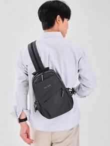 Minimalist Army Green Convertible Sling Backpack, Small Multi-Pocket Nylon Chest Bag Lightweight Crossbody Daypack For Men Daily Outdoor Use - Multicolor - View 10