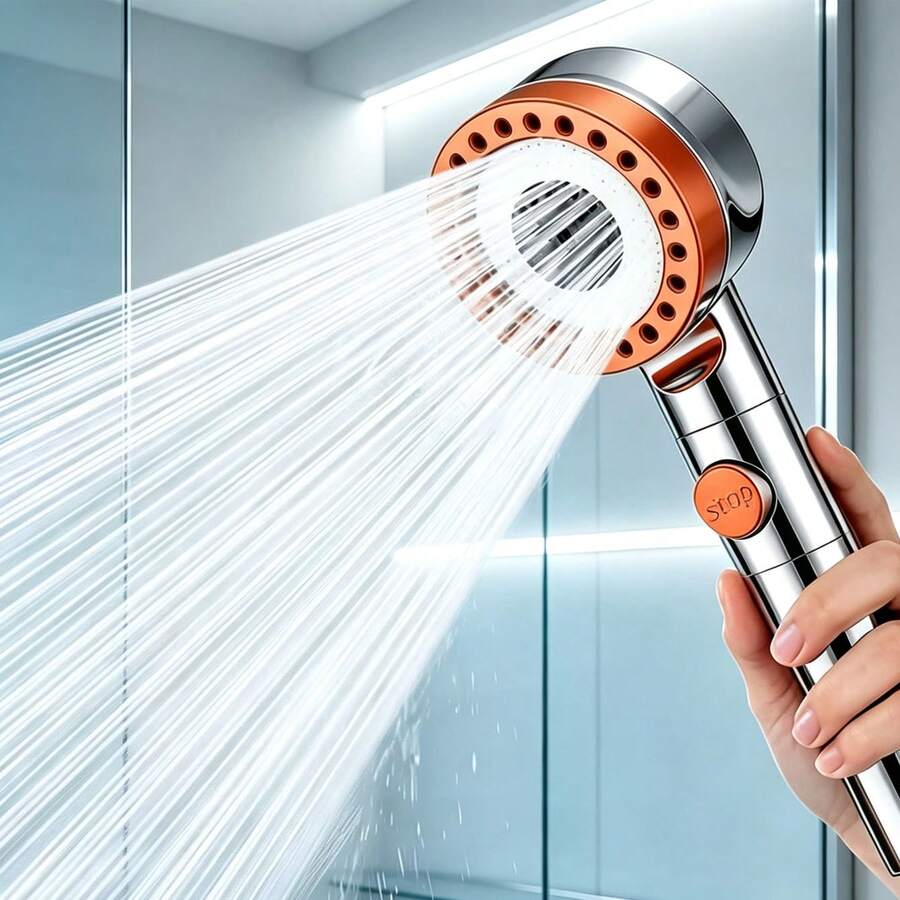 Handheld Shower Head With Switch, 3 Spray Modes, Adjustable Water Flow For Bathroom Hair Washing - Shower Head - View 1