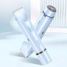 2-In-1 Women's Electric Shaver & Trimmer, Painless Dual-Head Epilator For Face, Body And Bikini Area, USB Rechargeable Grooming Kit, Portable All-In-One Razor For Smooth Skin, Birthday Gift For Her, 650mAh - View 12