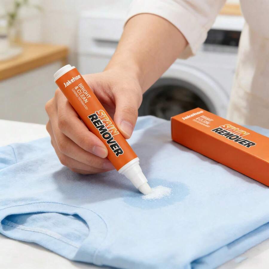 1pc/10ml Portable Stain Remover Pen, Emergency Local Cleaner, Quickly Removes Coffee And Red Wine Stains, Laundry Stick, Compact Travel Size - White - View 1