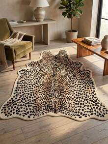 1 buah Karpet Asimetris Motif Leopard Tekstur Kulit Sapi, Cocok Sebagai Karpet Dekoratif, Dekorasi Kamar Tidur, Karpet Kecil, Karpet, Dekorasi Rumah, Karpet Ruang Tamu, Karpet Kecil Ruang Tamu, Karpet Kamar Tidur, Dekorasi Rumah Ruang Tamu, Karpet Luar Ruangan, Karpet yang Dapat Dicuci, Sempurna untuk Dekorasi Rumah Gaya Bohemian Sepanjang Tahun, Terbuat dari Kain Lembut dengan Tumpukan Pendek, Alas Anti Selip, Tahan Lama dan Mudah Dibersihkan - MultiWarna - View 3