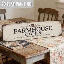 2D Flat, 1pc/Set, Home Decor Signs And Plaques, Farmhouse Kitchen Metal Signs, Country Farmhouse Plaques, Street Signs, Garden Path Signs, Vintage Wall Decor, Suitable For Kitchen, Dining Room, Living Room, Porch, Breakfast Area (Random Style) - A - View 3
