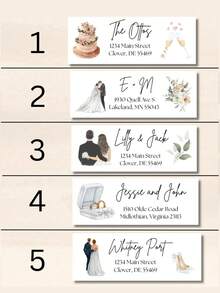 Custom Wedding Or 'Save The Date' Return Address Labels, Personalized Bride And Groom Stickers For Invites, Wedding Favor Packaging Labels - Multicolor - View 3