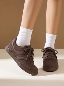 TCVC Women's Daily Casual Colorblock Training Shoes, Versatile Comfortable Sports Sneakers - Brown - View 2