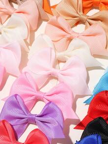 24 Buah Jepit Rambut Pita Grosgrain Warna Cerah, Jepit Rambut Model Buaya, Pita Warna-warni Lucu untuk Gaya Rambut Sehari-hari & Pesta Anak Perempuan - MultiWarna - View 4