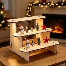 1pc Wooden Desktop Organizer Rack, Multi-Layer Design, Suitable For Home Storage And Display, Desktop Display Stand - Multicolor - View 3