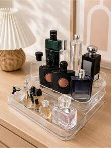1 buah Rak Display Bertingkat Akrilik, Rak Display Trapesium 3 Tingkat, Rak Penyimpanan & Display Rumah untuk Perhiasan, Kosmetik, Rak Display Penyimpanan Multi-Lapisan Transparan, Rak Kue, Rak Parfum - MultiWarna - View 8