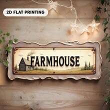 2D Flat Sign, European Style Fashion Decor With "Farmhouse" Text, Suitable For Bar, Living Room, Restaurant, Hotel, And Holiday Scenes Like Halloween, Christmas, Perfect For Home Decor (Random Style) - A - View 5