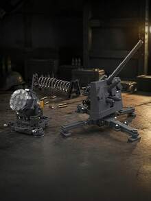 REN ZAI 1:35 Scale Military Building Block Set - 2 Models 346 Pieces - Searchlight/Flak37 Anti-aircraft Gun [Bagged] 346pcs - View 6