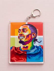 1Pc/4Pcs Raphinha Themed Acrylic Keychains, Featuring Jersey Back, Celebration Pose, Shooting Silhouette And Colorful Pop Art Portrait Design, Fashionable Bag Charm, Suitable For Back To School, Gift For Football Fans, Exquisite Collection, All Seasons - Multicolor - View 7