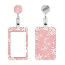 1pc Daisy ID Card Holder Badge Holder Access Card Meal Card Lanyard Employee Card Chest Badge Retractable Clip Card Holder - Multicolor - View 7