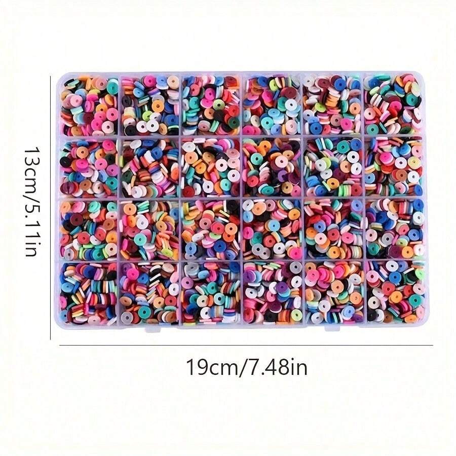Bahan Aksesori Manik-Manik Tanah Liat Polimer Lunak Campuran 24 Kotak, Bahan DIY Kreatif untuk Membuat Rantai Ponsel, Gelang, Kalung, dan Anting, Hadiah Kecil - MultiWarna - View 1