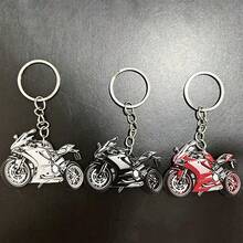 somoving 3pcs Motorcycle Design 2D Flat Acrylic Keychains, Non-3D, 0.3cm Thick, Durable Clear Printing, Cute Motorcycle Pendant, Fashionable Handbag Charm, Car Key Ring, Creative Gift For Riders And Motorcycle Enthusiasts - Multicolor - View 7