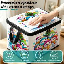 Thickened Storage Bag, Foldable Clothing And Bedding Storage Bag, Dormitory Essential, Suitable For Blankets, Bedding, Wardrobe, Under Bed And Dorm Storage, Ideal For Moving, Laundry And Space-Saving Room Organization, Christmas Edition Premium Digital Print Pattern - Multi-color - View 8