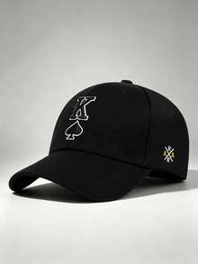 1pc Gothic Men Hat K Of Spades Embroidered Side AR Printing Baseball Cap Adjustable Design Perfect For Outdoor Excursions Hiking And Everyday Wear - Multicolor - View 11
