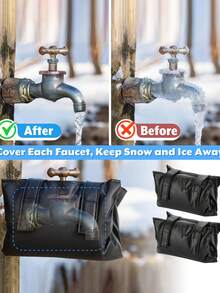 1/2pcs Thickened Faucet Anti Freezing Insulation Cover Outdoor Water Pipe Anti Freezing Dust Cover To Prevent The Faucet From Freezing Winter Insulation Artifact Reusable Easy To Remove.For Home Garden Kitchen Various Outdoor Environments - Multicolor - View 5