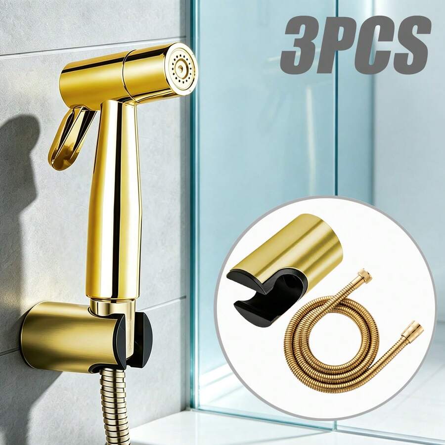 Gold Handheld Bidet Sprayer Set With Bracket And Hose, Toilet Sprayer, Bathroom Shower Head For Toilet Cleaning - Spray Gun - View 1