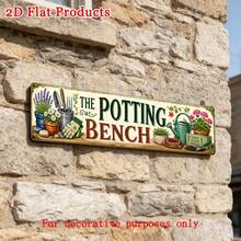 2D Flat Decorative Sign - [2Dflat], 1pc 40X10cm - Potted Plant Workbench Gardening Tools Floral Metal Sign 16X4 Inches, Vintage Greenhouse Farmhouse Wall Decor (Random Style) - A - View 10